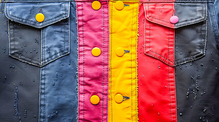 Wall Mural - Multicolored patchwork denim jacket texture