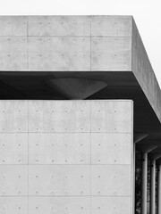 Fototapete - Concrete wall tiles Exterior modern building Architecture details 
