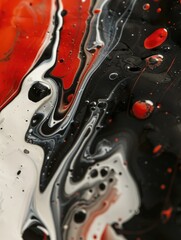 Wall Mural - Black and Red Liquid Close Up