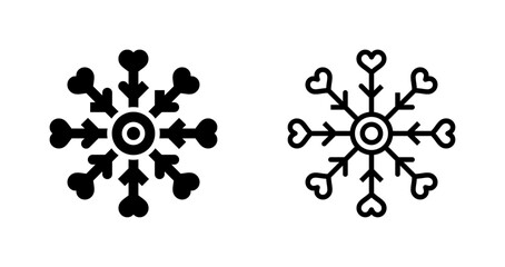 Sticker - Love snowflake Vector Icon