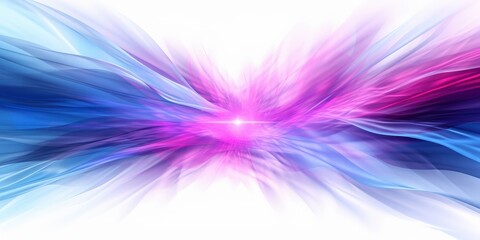 Poster - Abstract Light Burst, blue and purple neon light rays