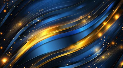 Canvas Print - Abstract Gold and Blue Background