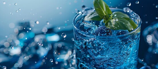 Poster - Blueberry Basil Sparkler: A blueberry basil mocktail