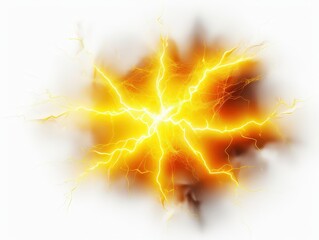 Sticker - Electric Storm, yellow lightning,yellow  electrical 