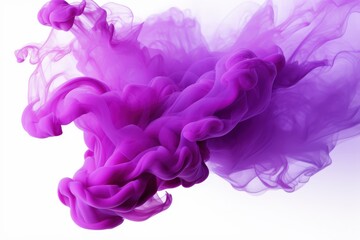 Wall Mural - Purple Ink in Water Abstract Art,purple smoke on a white background