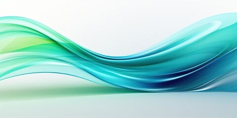Poster - Abstract Wave Design - Teal and Green, Green trail of light 