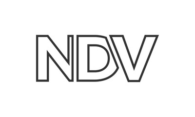 Poster - NDV logo design template with strong and modern bold text. Initial based vector logotype featuring simple and minimal typography. Trendy company identity.