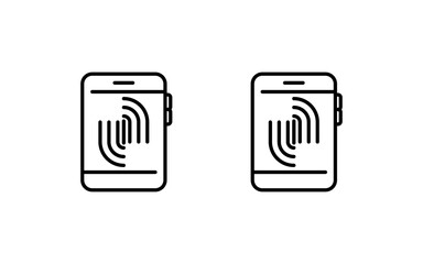 Sticker - Fingerprint Scanning Vector Icon