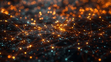 Poster - Abstract representation of a neural network with glowing nodes and connecting lines on a dark background, capturing the essence of creativity