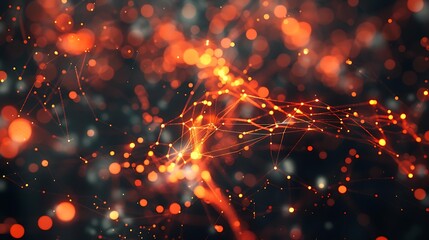 Poster - Abstract representation of a neural network with glowing nodes and connecting lines on a dark background, capturing the essence of creativity