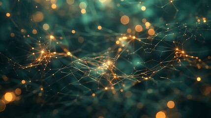 Poster - Abstract representation of a neural network with glowing nodes and connecting lines on a dark background, capturing the essence of creativity