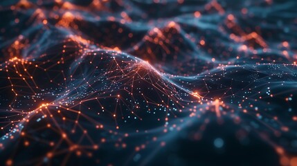 Poster - Abstract representation of a neural network with glowing nodes and connecting lines on a dark background, capturing the essence of creativity