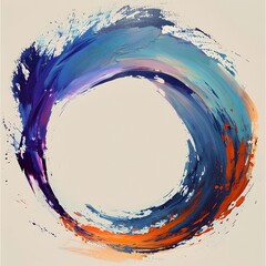 Wall Mural - a circular brush stroke, Generative AI