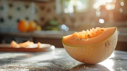 Wall Mural - a melon that is sitting on a table