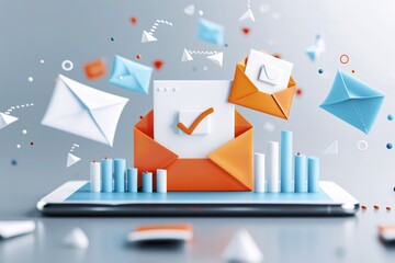 Poster - Modern digital setting with email marketing visuals, highlighting increased audience reach