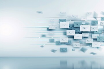 Aufkleber - Minimalist digital background with email marketing elements, showcasing customer engagement