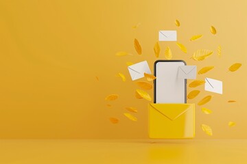 Aufkleber - Minimalist digital background with email marketing elements, showcasing customer engagement