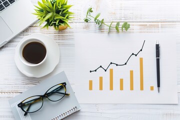 Aufkleber - creative workspace featuring an seo graph, emphasizing content creation in digital marketing