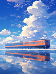 Wall Mural - train in the mountains