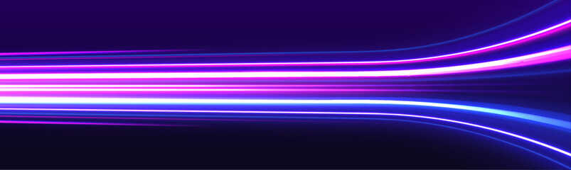 Aufkleber - Big data traffic visualization, dynamic high speed data streaming traffic. Vector glitter light fire flare trace. Speed of light in galaxy. Neon light, electric light, light effect.	