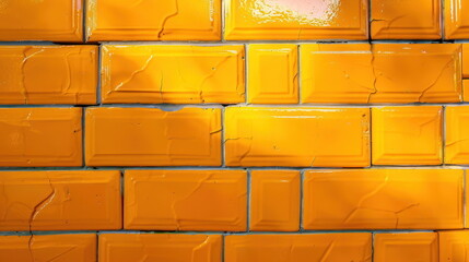 Poster - orange brick background, wall