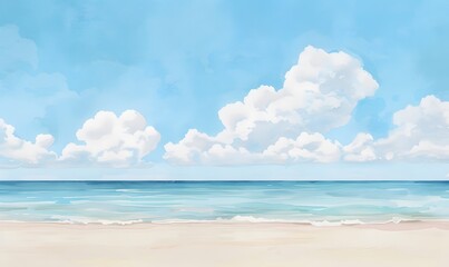 Wall Mural - The blue sky and  beach , Generative AI