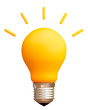 © Aon Khanisorn - Yellow light bulb 3D icon on transparent background, Idea and innovation concept, 3d illustration