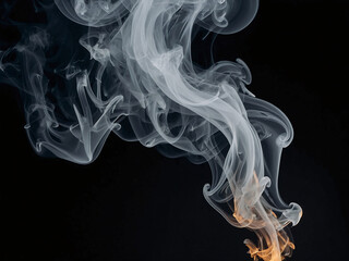 Wall Mural - Black background with wispy white smoke, HD wallpaper