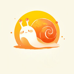 Sticker - snail on a white background