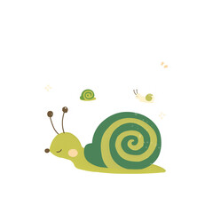 Wall Mural - snail on a white background