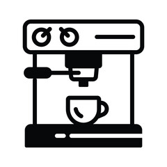 Canvas Print - A coffee machine icon depicting an appliance that brews espresso, cappuccino, or drip coffee beverages automatically.