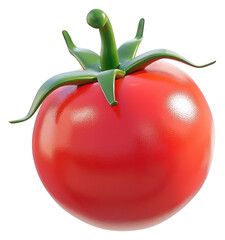 Canvas Print - PNG Vibrant, glossy, fresh, ripe tomato