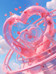 Poster - heart shaped balloons