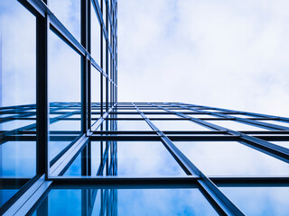 Aufkleber - Glass wall Steel structure Architecture details Modern building Exterior Business background