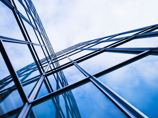 Aufkleber - Glass wall Steel structure Architecture details Modern building Exterior Business background