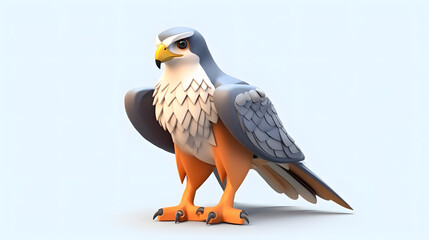 Falcon 3d cartoon style