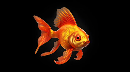 Wall Mural - Goldfish 3d cartoon style