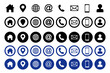 © BigBody - Web icon set. Website set icon vector. for computer and mobile. Business card icons. Contact us line icons. Communication information icon symbol, sign . Editable stroke. Vector illustration