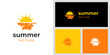 © Agung - Leaf maple with sun logo design for season, summer and autumn logo design
