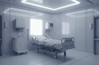 © ChaoticMind - A modern hospital room featuring advanced medical equipment, a single patient bed in a clean and sterile environment designed for optimal patient care and comfort.