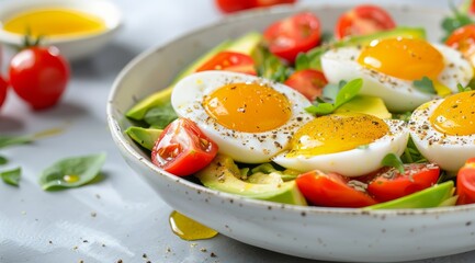 Wall Mural - Egg Salad With Tomatoes and Avocado