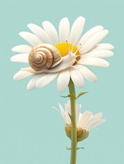 Canvas Print - snail on a flower