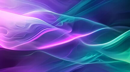 Poster - Neon waves, bright abstract background, illuminated abstract background of modern digital art.