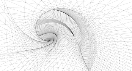 Wall Mural - abstract spiral surface 3d illustration