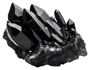 Poster - PNG Shiny black crystal cluster rock