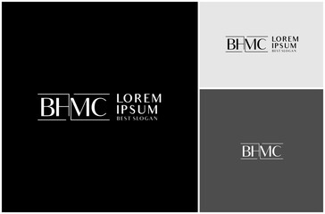 Wall Mural - Initial Letter BHMC Monogram Luxury Elegant Font Minimalist Vector Logo Design Illustration