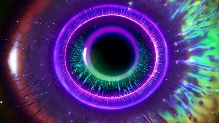 Wall Mural - psychedelic eye vortex in vivid colors