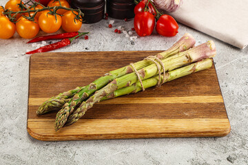 Wall Mural - Raw green asparagus stem heap