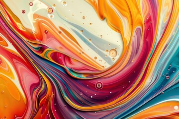 Aufkleber - A vibrant and colorful abstract image of liquid swirling and blending, capturing the essence of artistic creativity and dynamic motion, symbolizing the flow of ideas and emotions.