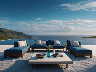 Wall Mural - Bright wallpaper featuring a stunning blue ocean and open outdoor landscape